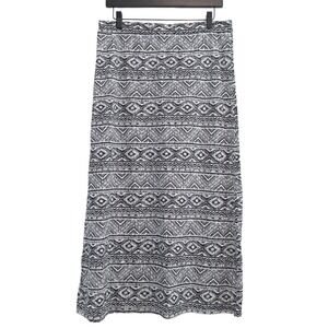 Arizona Jean Co Maxi Skirt Girls L Plus 14.5-16.5 Black White Tribal Aztec Boho